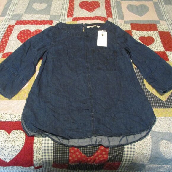 NWT Soft Surroundings Georgica Luxe Tencel Chambray Top Size Small - Picture 2 of 6